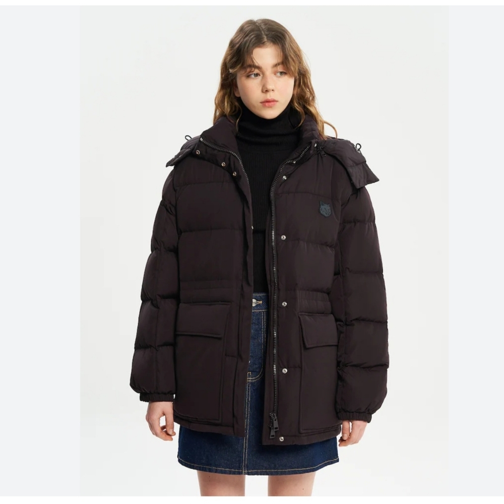 Maison Kitsune down puffer jacket brown NWT
